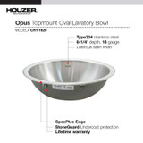 16-3/4" Stainless Steel Topmount Lavatory Sink