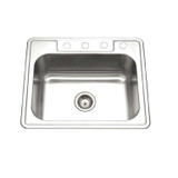 ADA Topmount Stainless Steel 4-hole Single Bowl Kitchen Sink