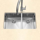 32" x 18" Stainless Steel Undermount Double Bowl Kitchen Sink