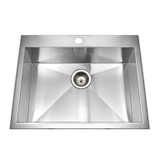Zero Radius Topmount Stainless Steel 1-Hole Single Bowl Kitchen Sink