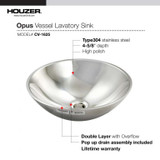 Stainless Steel Single Bowl Lavatory Vessel Sink, Mirror Finish