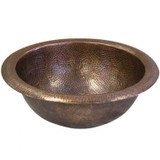 15" Hand-Hammered Copper Topmount Classic Lavatory Sink