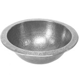 16-3/4" Hand-Hammered Copper Undermount August Pewter Lavatory Sink