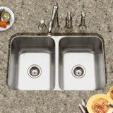 Medallion Gourmet Series Undermount Stainless Steel 50/50 Double Bowl Kitchen Sink