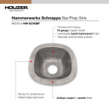 Schnapps Pewter Bar/Prep Sink