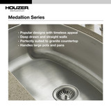 31-1/2" x 20-3/16" Stainless Steel Undermount 60/40 Double Bowl Kitchen Sink, Small Bowl Left