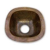 12-1/2" x 12-1/2" x 4-1/2" Hand-Hammered Copper Undermount Bar/Prep Sink