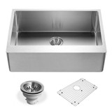 30" x 20" Stainless Steel Apron-Front Single Bowl Kitchen Sink