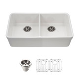 White Combo with Basket Strainer (190-9180) & Bottom Grids (BG-7050L, BG-7050R)