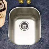 Houzer CS-1607 Club Series Undermount 0-Hole Single Bowl Bar/Prep Sink
