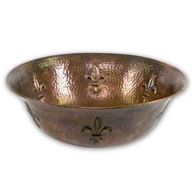 16" Hand-Hammered Copper Vessel Telluride Single Bowl Lavatory Sink