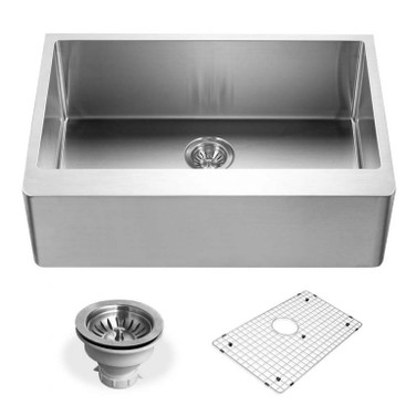 30" x 20" Stainless Steel Apron-Front Single Bowl Kitchen Sink