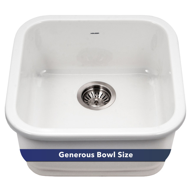 Platus Series 19" Fireclay Square Single Bowl Kitchen Sink