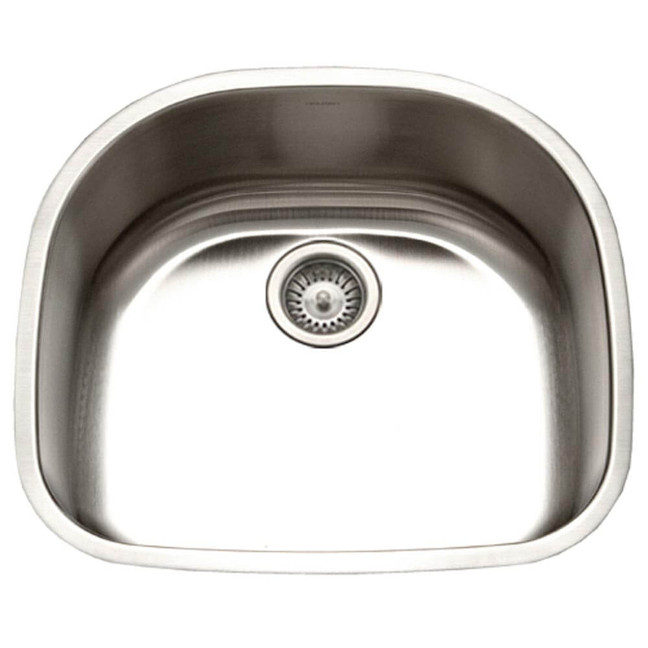 Houzer Eston 24" Stainless Steel Undermount Single D Bowl Kitchen Sink