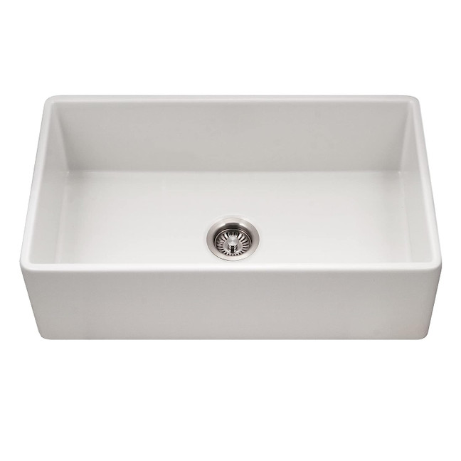 Houzer Platus 33" Fireclay Apron Front Farmhouse Single Bowl Kitchen Sink