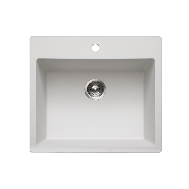 Houzer Quartztone 25" Granite Composite Drop-in Topmount Single Bowl Kitchen Sink