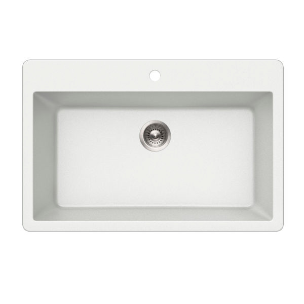 33"x 22"x 9 1/2" Granite Topmount Large Single Bowl Kitchen Sink Topmount
