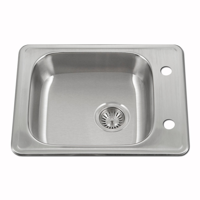 Houzer ADA Compliant 22 inch Stainless Steel Drop-in Topmount 2-hole 6 inch Deep Single Bowl Kitchen Sink - A2217-602-1