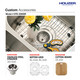 Houzer STE-2300SR-1 Eston Undermount Stainless Steel 60/40