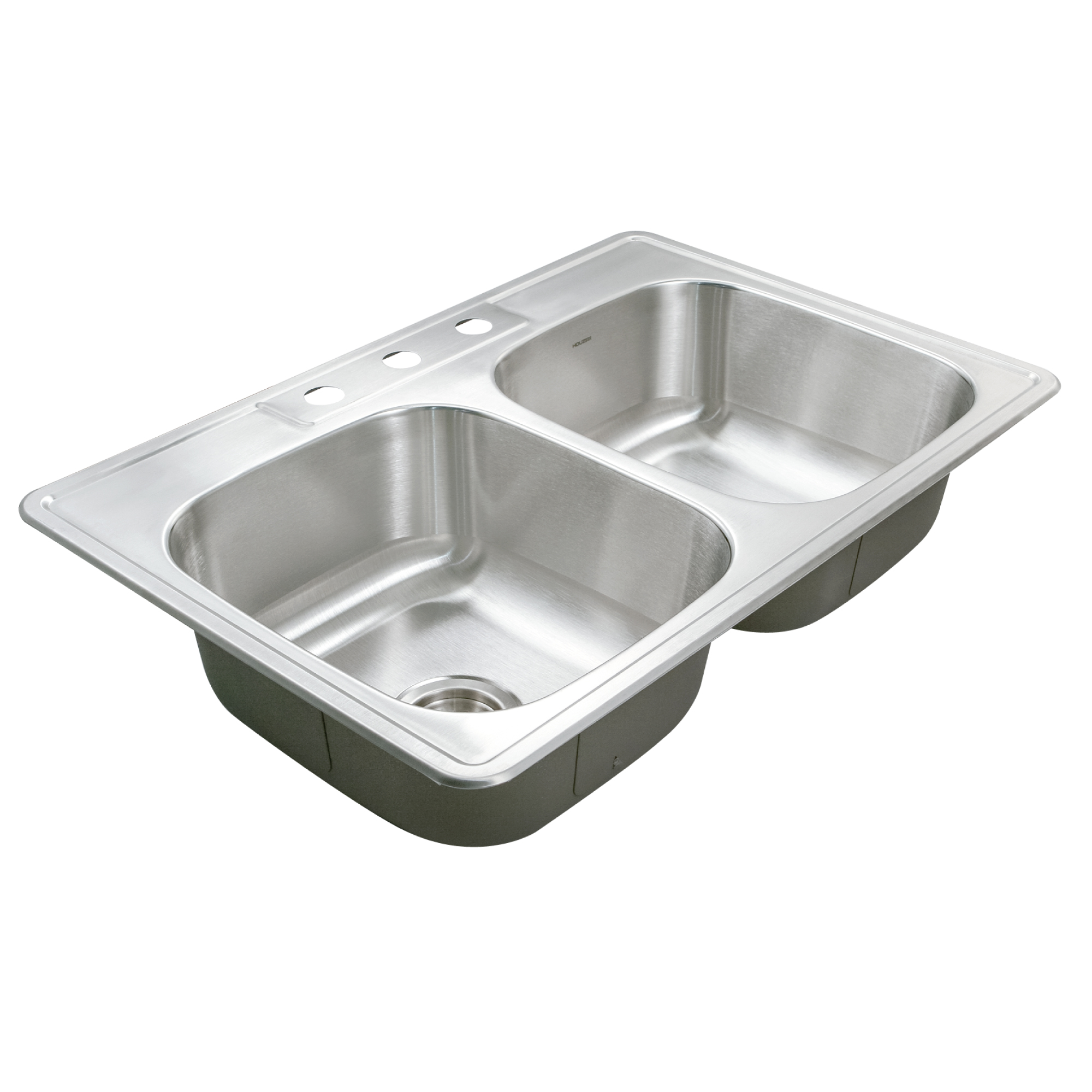 ダブルシンク Topmount Stainless Steel 3-hole 50/50 Double Bowl Kitchen Sink, 9