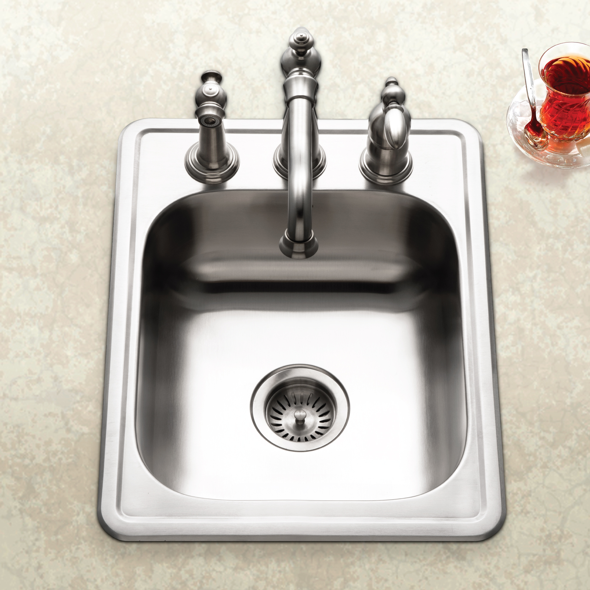 ADA Topmount Stainless Steel 3-hole Bar/Prep Sink