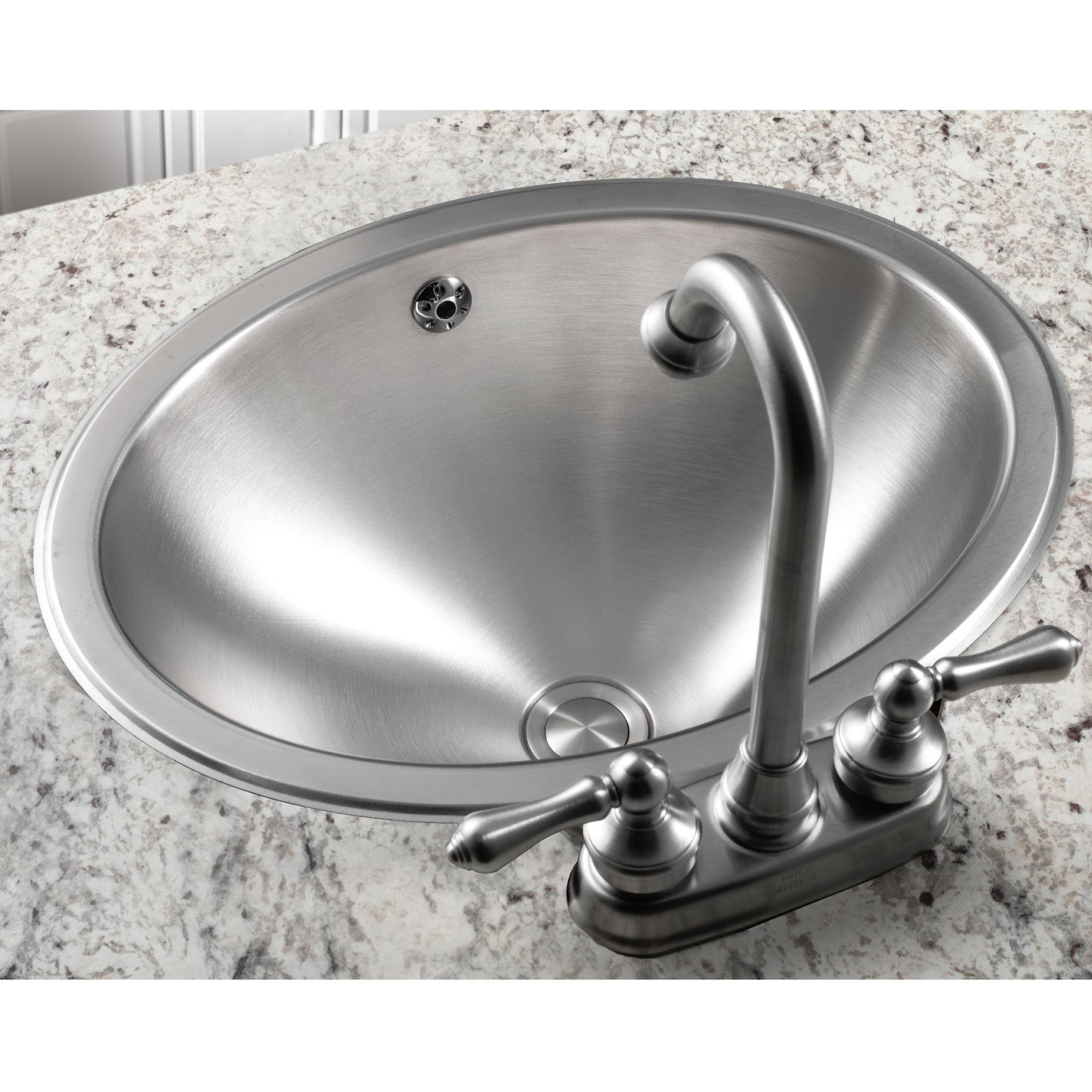 Topmount Stainless Steel Oval Bowl Lavatory Sink with Overflow