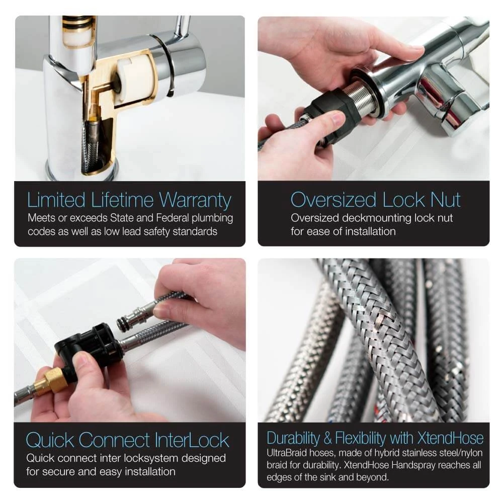 Oni Hidden Pull Down Kitchen Faucet