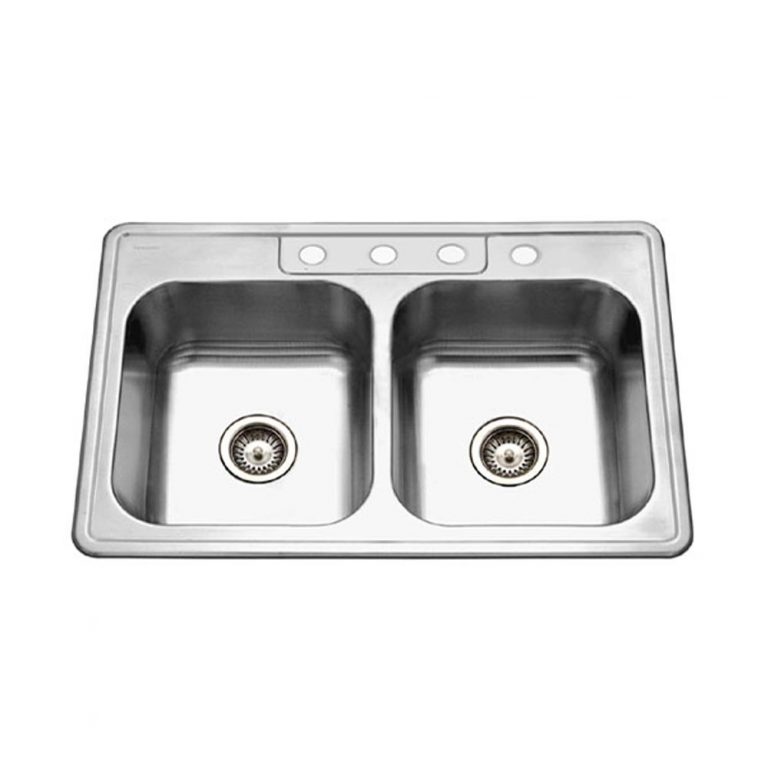 Glowtone Series Topmount Stainless Steel 4-hole 50/50 Double Bowl