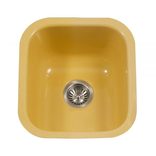 Fregadero de barra de montaje inferior de acero esmaltado porcelana Houzer Porcela 13" PCB-1750 - Imagen 21 de 96