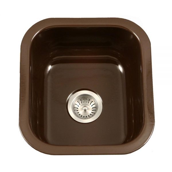 Fregadero de barra de montaje inferior de acero esmaltado porcelana Houzer Porcela 13" PCB-1750 - Imagen 19 de 96