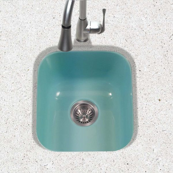 Fregadero de barra de montaje inferior de acero esmaltado porcelana Houzer Porcela 13" PCB-1750 - Imagen 24 de 96