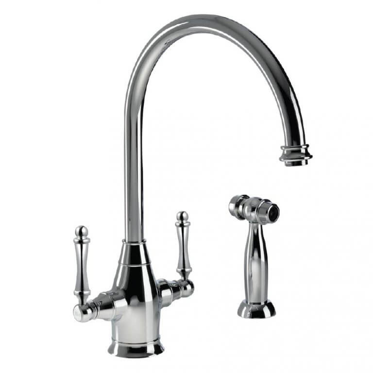 Grifo de cocina de dos manijas Houzer Charleston CRLSS-650 14,375" orificio para grifo - Imagen 14 de 60