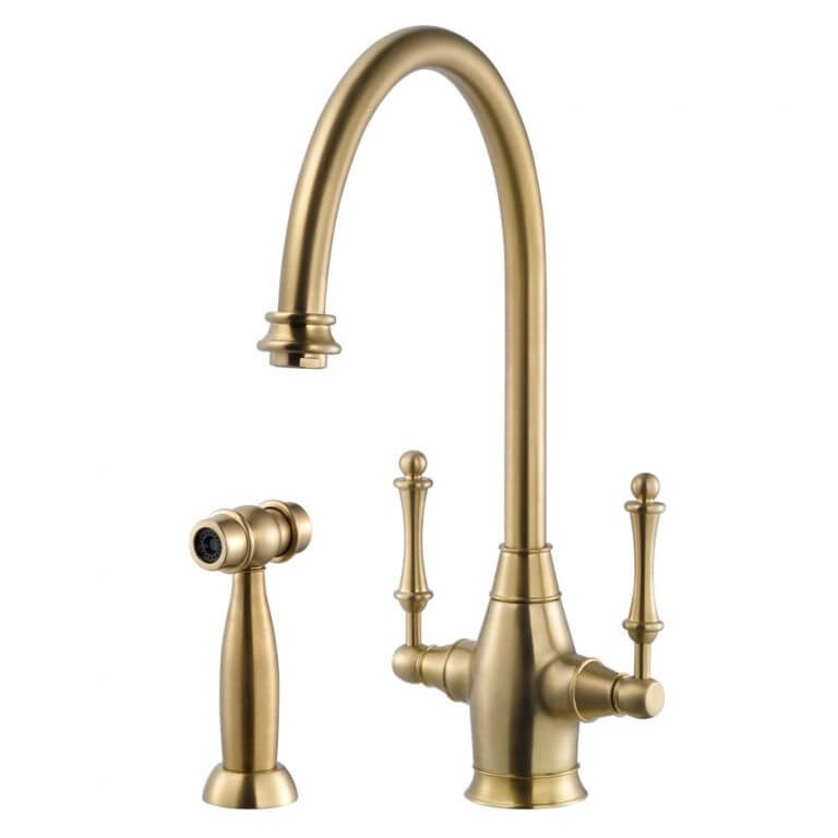 Grifo de cocina de dos manijas Houzer Charleston CRLSS-650 14,375" orificio para grifo - Imagen 16 de 60
