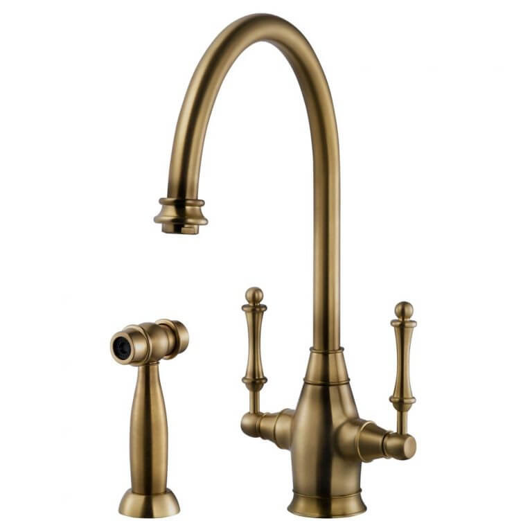 Grifo de cocina de dos manijas Houzer Charleston CRLSS-650 14,375" orificio para grifo - Imagen 18 de 60