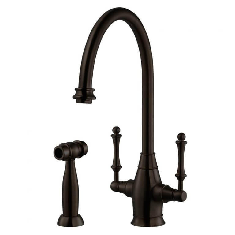 Grifo de cocina de dos manijas Houzer Charleston CRLSS-650 14,375" orificio para grifo - Imagen 15 de 60