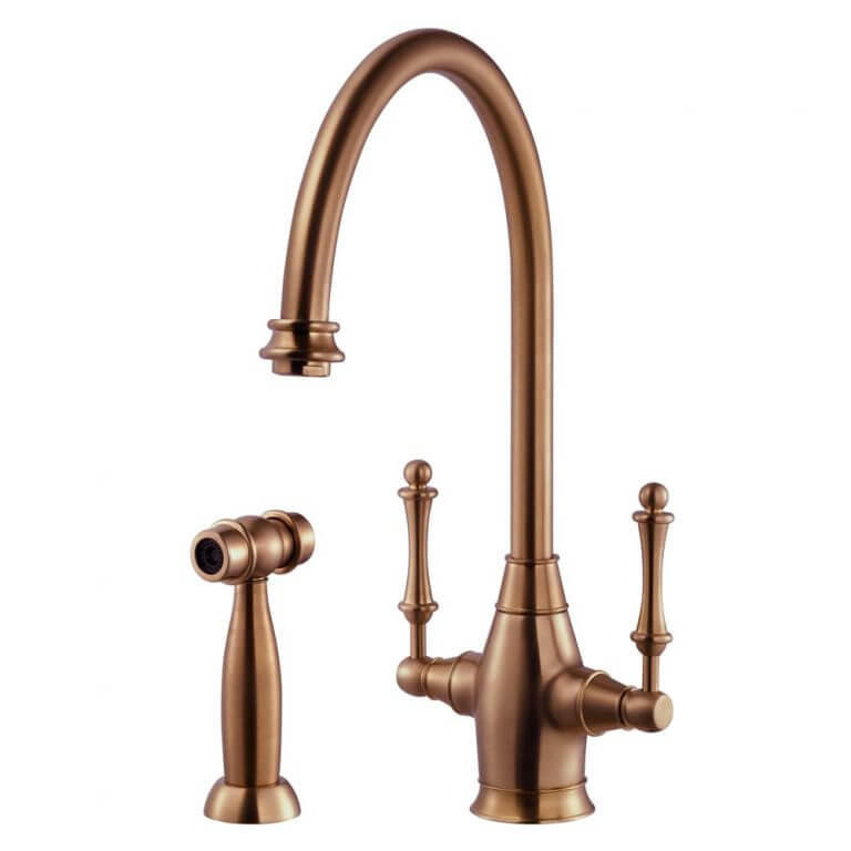 Grifo de cocina de dos manijas Houzer Charleston CRLSS-650 14,375" orificio para grifo - Imagen 17 de 60