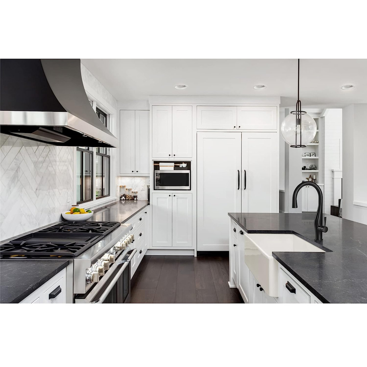 как выглядит Houzer 33"x18"9-1/4" Undermount Apron Front Single Bowl Kitchen Sink PTG-4318 фото