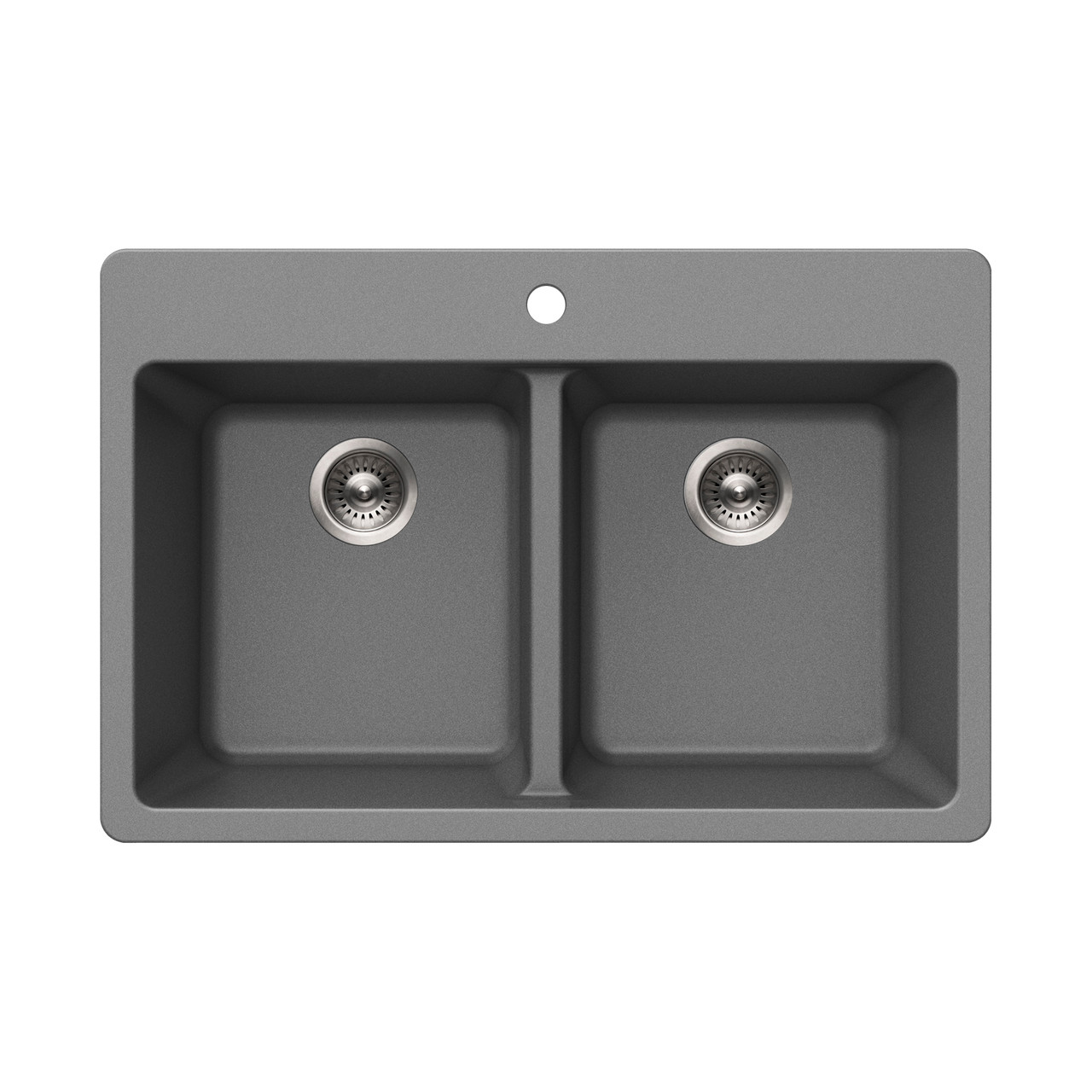 Houzer 14 1/2"x16 1/2"x9 1/2" Granit Topmount 50/50 Doppelschale Topmount - Bild 7 von 30