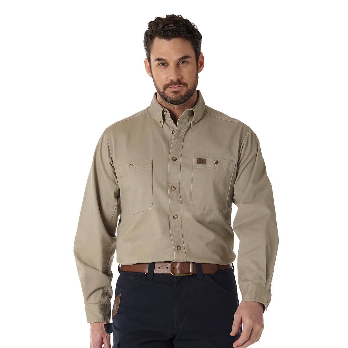 Wrangler Men's Riggs Workwear Twill Long Sleeve Work Shirt | Fire ...