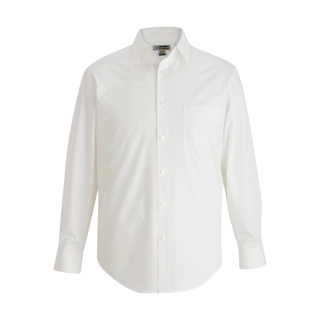 broadcloth dress shirt Edwards Mens Essential Broadcloth Shirt Long Sleeve, White