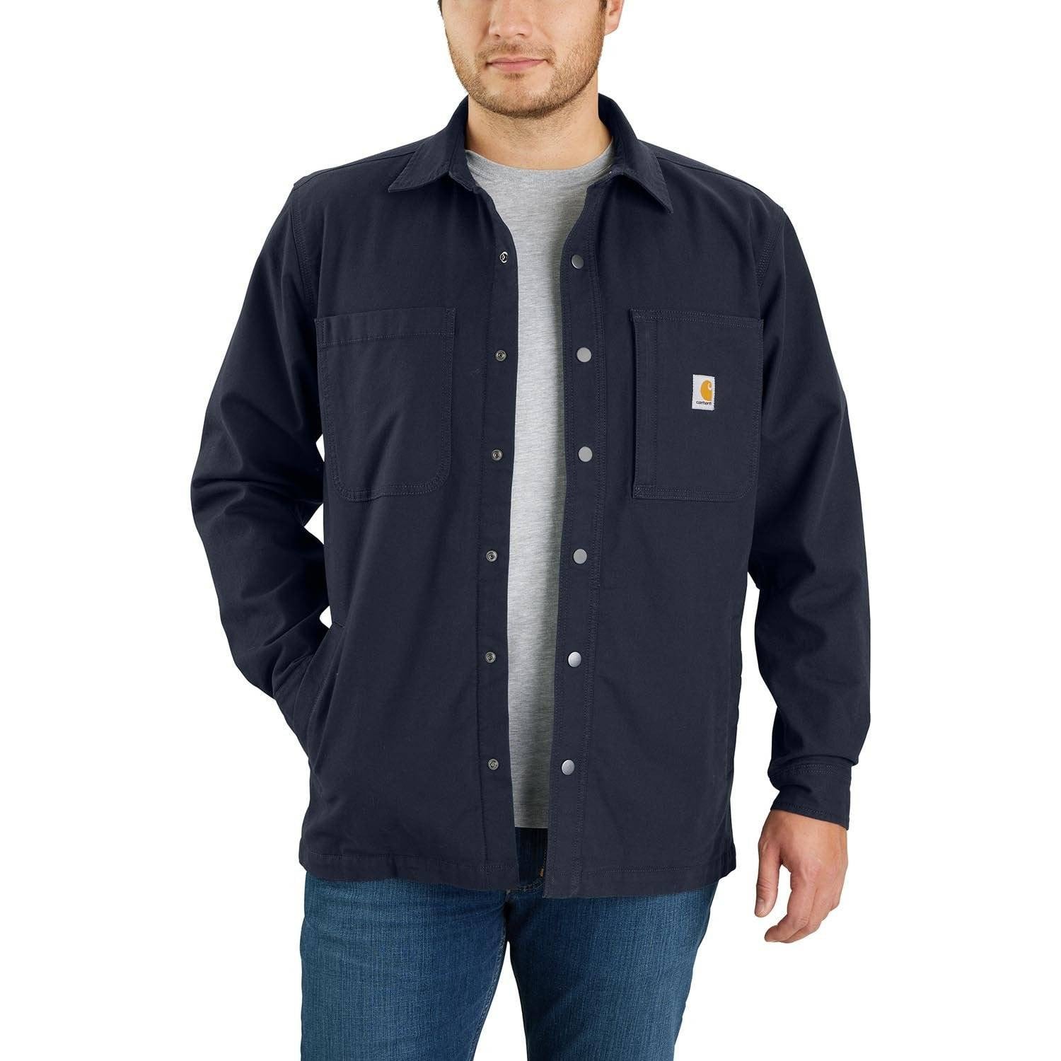 Carhartt Rugged Flex Relaxed Fit Canvas Fleece-Lined Snap-Front