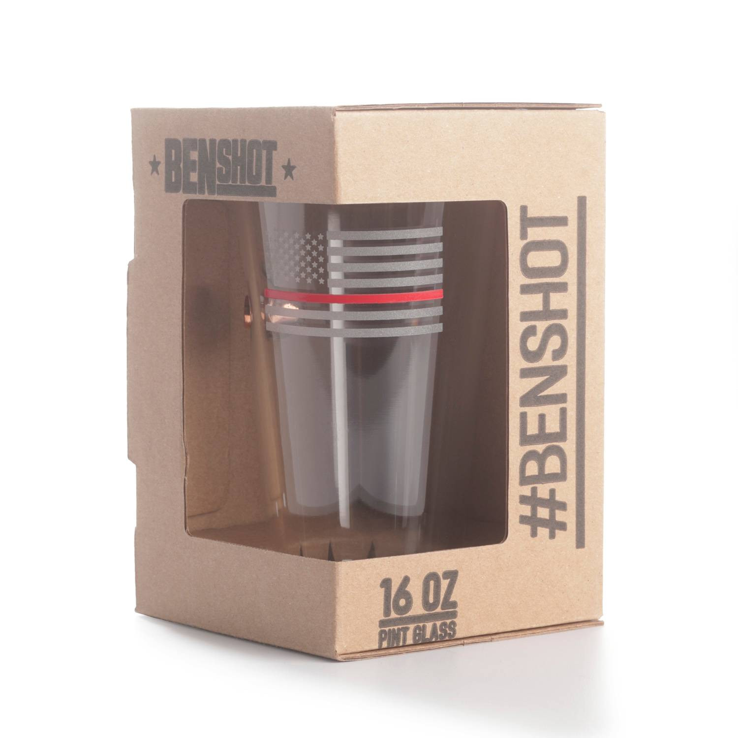 BenShot Thin Red Line .45ACP Pint Glass