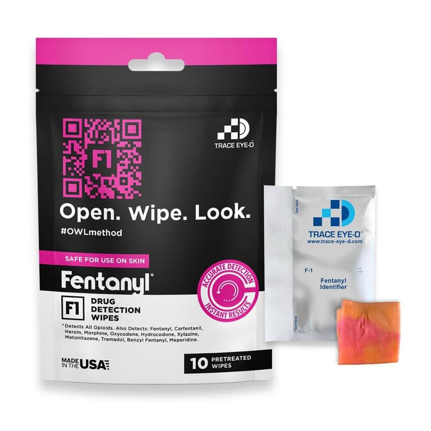 Trace Eye-D F1 Fentanyl Detection Wipes,10 count