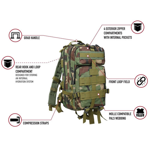 Rothco Midnight Camo Medium Transport Pack 25L
