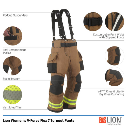 Lion Women's V-Force Pioneer Turnout Pants