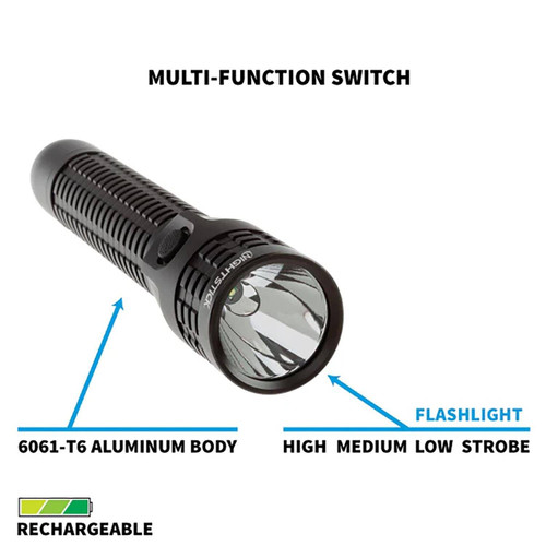 Nightstick Metal Multi-Function Duty/Personal-Size Flashlight Rechargeable