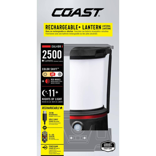 Coast EAL40R Rechargeable Plus Power Area Lantern