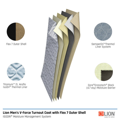 Lion Men's V-Force Turnout Coat with Flex 7 Outer Shell