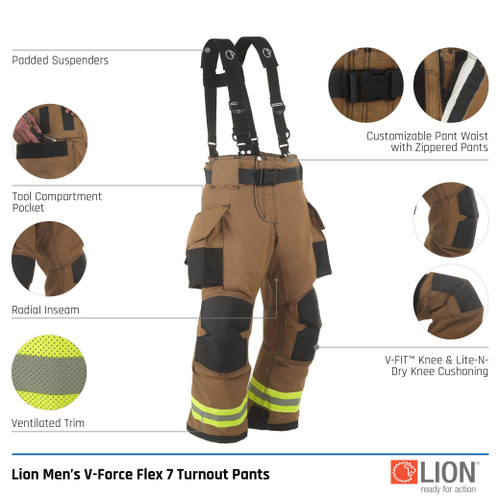 Lion Men's V-Force Pioneer Turnout Pants