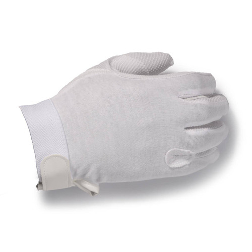George Glove White Cotton "Sure-Grip" Velcro Strap Parade Gloves